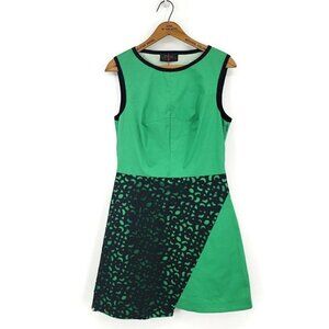 New Lattori Dress Womens Medium Green Sleeveless Black Cutout